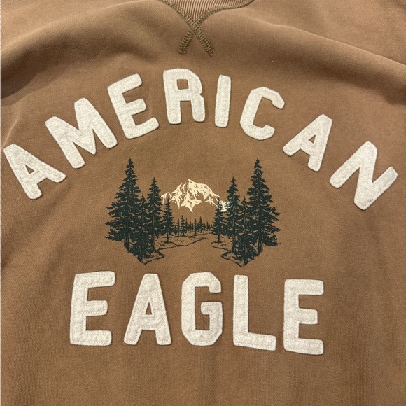 NWOT American Eagle Oversized Crewneck Sweatshirt, Mountain Graphic with Text - Picture 2 of 5